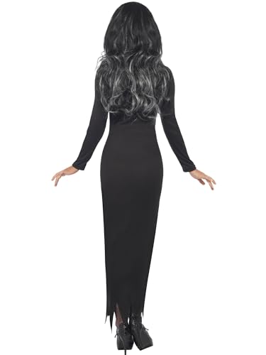 Disfraz de esqueleto, Negro, con vestido ceñido de manga larga Halloween