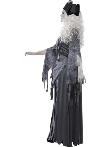 Disfraz de princesa de Ghost Ship, Gris, con vestido y sombrero Halloween