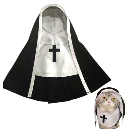 Disfraz de Monja para Perro,Disfraz de Monja para Perro - de Cosplay de de Halloween,Sister Habit Pet Cloth Lindo Disfraz de Mascota para Gatos pequeños