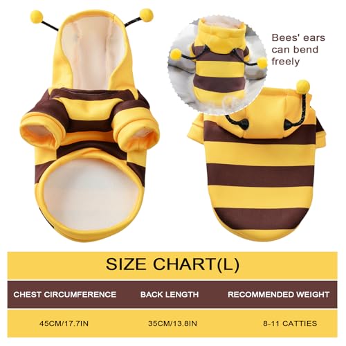 Disfraz de Abejorro para Perro Pequeño, Bee Dog Costume, Disfraces para Perros, Dog Bee Hoodies, para Perro, Halloween, Navidad, Fiestas, Juegos de rol, Multicolor