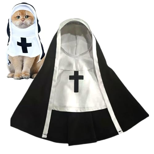 Disfraz de Monja para Perro,Disfraz de Monja para Perro - de Cosplay de de Halloween,Sister Habit Pet Cloth Lindo Disfraz de Mascota para Gatos pequeños