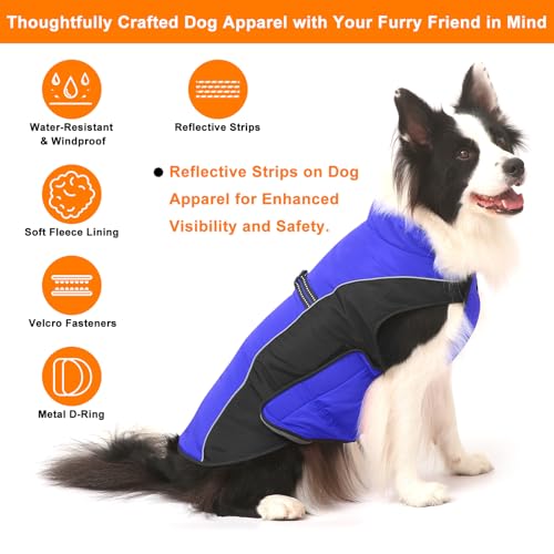 Abrigos para Perros para Clima frío, Gimilife, Abrigo cálido para Perros, Chaqueta Impermeable de Invierno para Perros, Ropa para Perros pequeños, medianos y Grandes