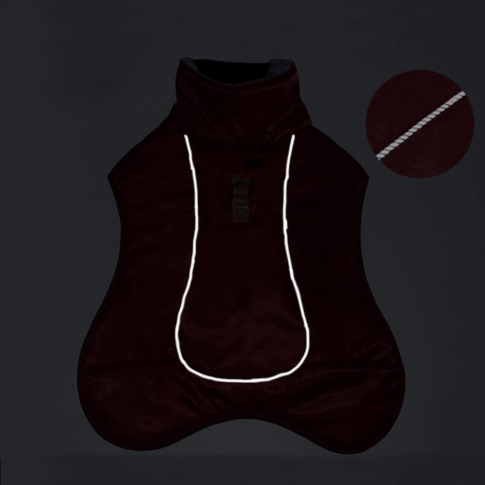 Abrigos para perros Impermeable prueba de viento Cálido Invierno Seguro Roscado Tiras reflectantes Chaqueta medianos grandes con arnés Orificio Cachorro Mascota Clima frío Traje Ropa Chaleco