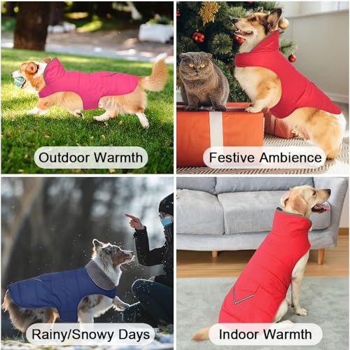 Abrigo Perro 5-40kg Perros, Chaqueta Ropa para Perros, Perro Grande Chaqueta de Algodón Chaleco Caliente a Prueba de Viento, Ropa de Invierno para Mascotas para Perros (6XL,Verde Militar)