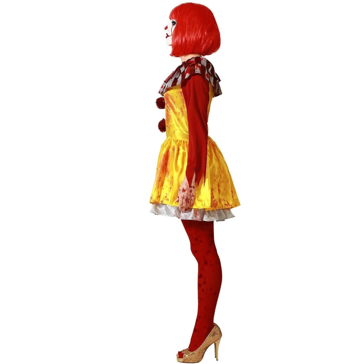 Disfraz payaso amarillo halloween mujer adulto M