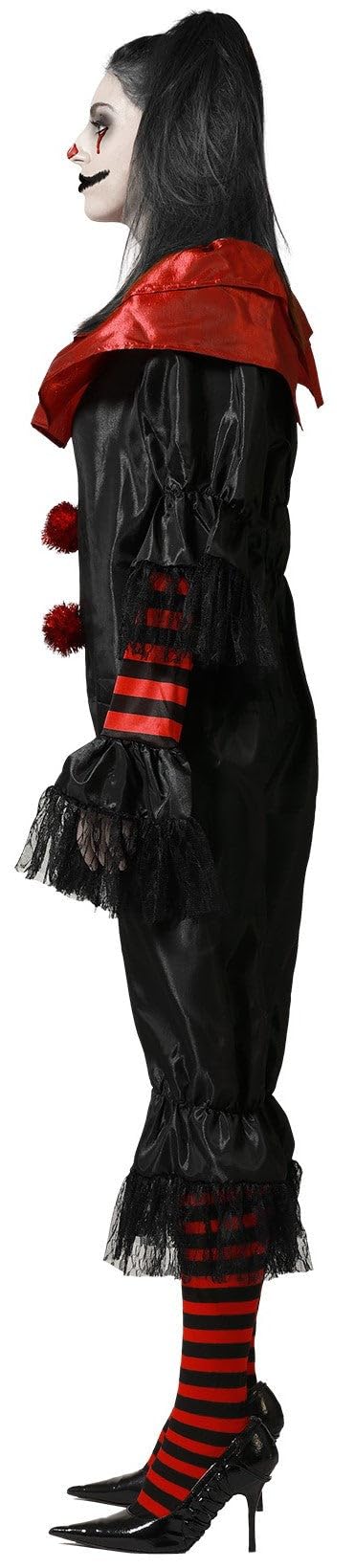 Disfraz payaso negro mujer adulto M