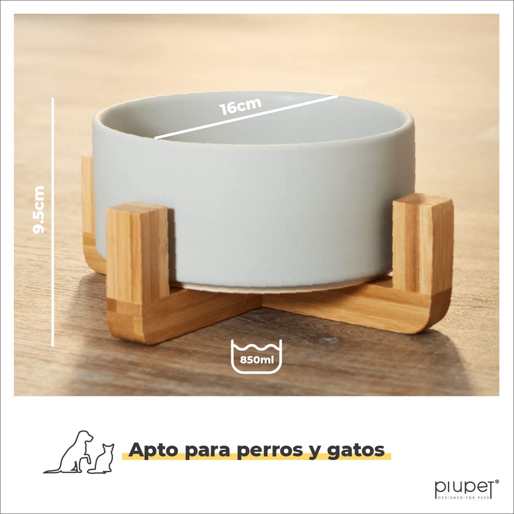 PiuPet® Comedero Perro y Gato I 2x850ml I Apto para lavavajillas I Cerámica I Comedero Gato I Comedero Perro I Comederos para Perros | Cuenco Perro | Comederos Gatos | Cuencos para Perros