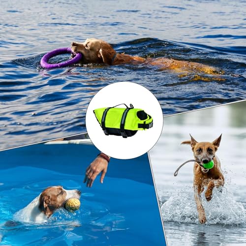 Chaleco Salvavidas para Perros Natación - Chaleco Reflectante para Cachorros con Flotabilidad | Ajustable para Razas Medianas y Grandes Uso En Playa Piscina Kayak Y Deportes Acuáticos