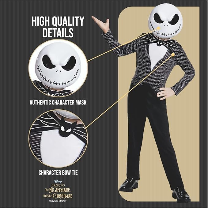 Disfraz Pesadilla antes de Navidad - Disfraz Jack Skellington - Talla L (10-12 Años)