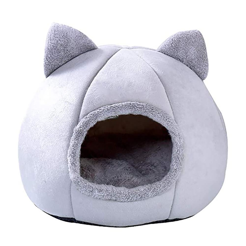 Cama para Gatos para Perros y Gatos con Almohada extraíble y Lavable, casa de Invierno para Mascotas, Cama cálida para Gatos, Nido de Felpa para Cachorros