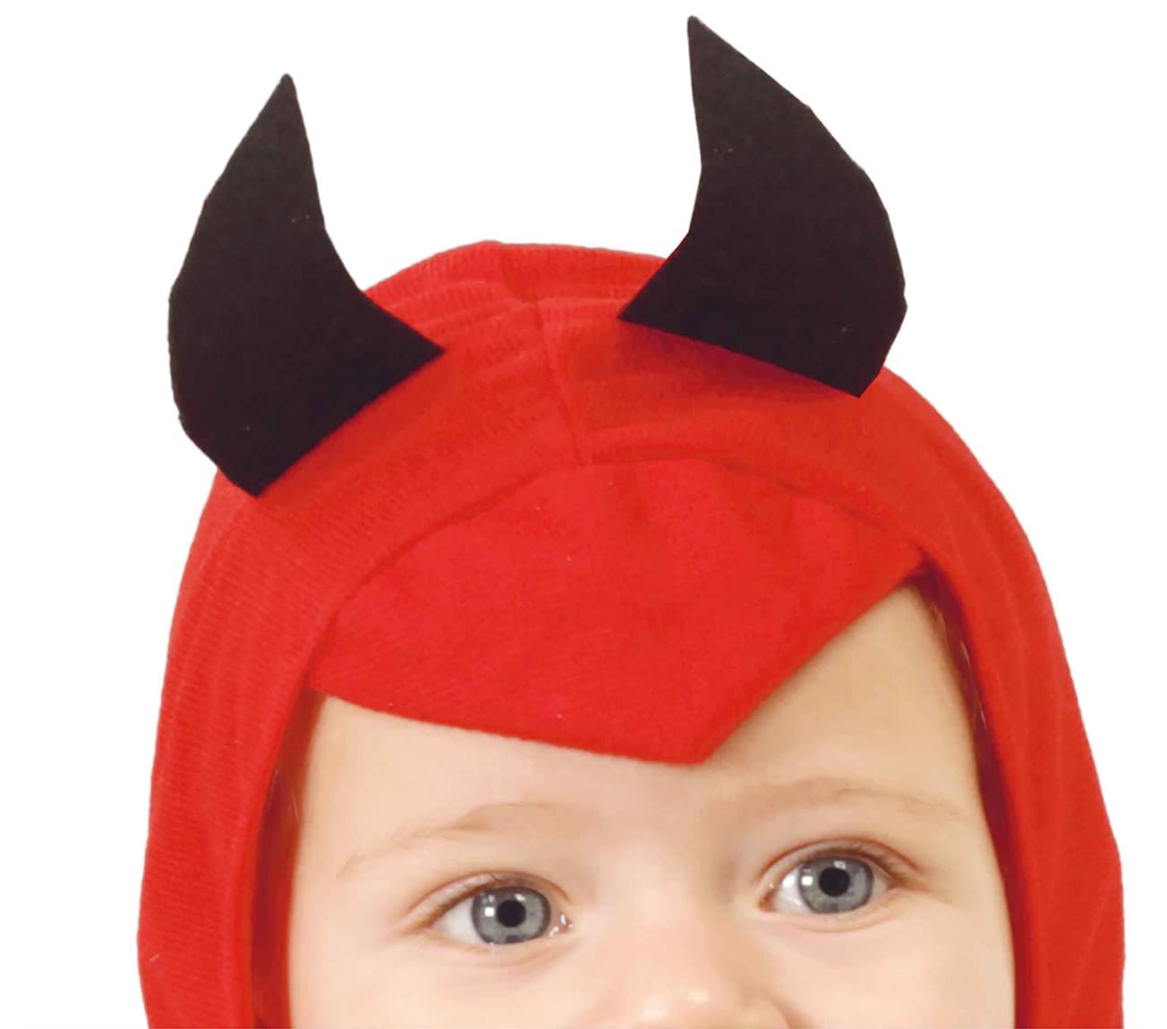 Disfraz de Pequeño Demonio Bebé (12-18 Meses) - Alas, Capucha y Mono - Disfraces de Halloween, Diablos y Demonios para Fiestas de Disfraces - Ideal para Bebés Niños - Rojo y Negro