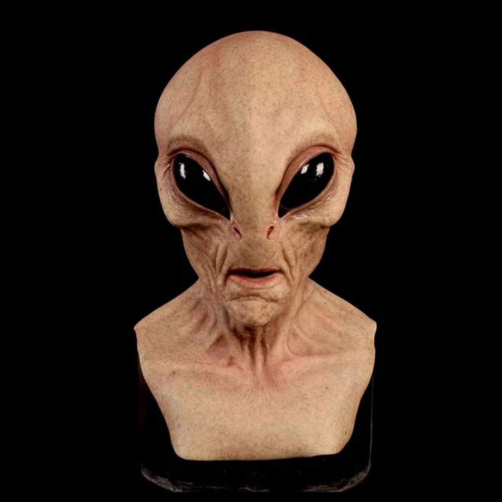 Ghzste Máscara de alienígena 3D para adultos y niños, realista, para Halloween, látex, cubierta de cabeza completa, casco para Halloween, cosplay, divertidos recuerdos de fiesta