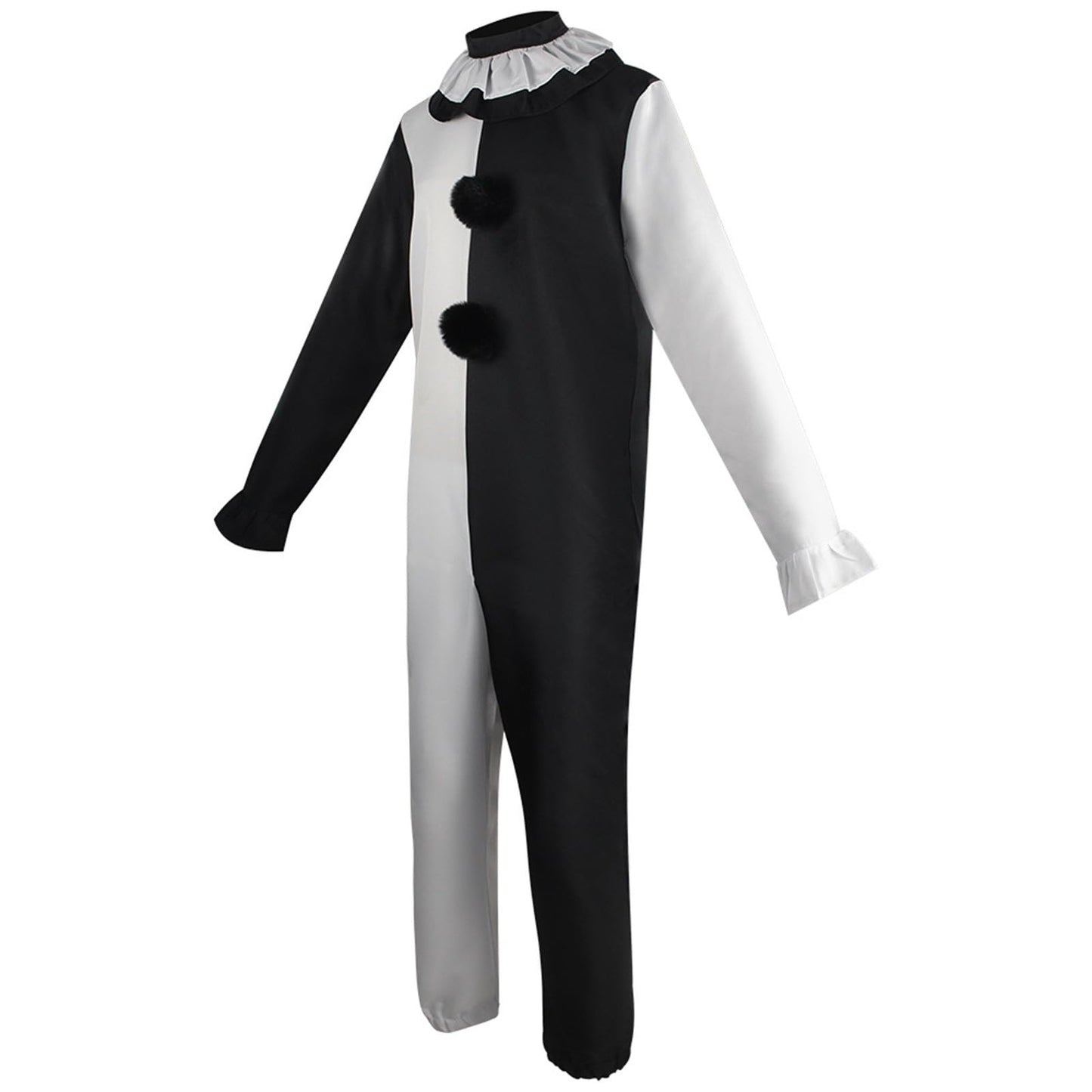 Disfraz de payaso de terrifier para hombre, disfraz de payaso, disfraz de payaso, color negro y blanco, disfraz de payaso asesino, disfraz para adultos, disfraz de carnaval, fiesta, mono de
