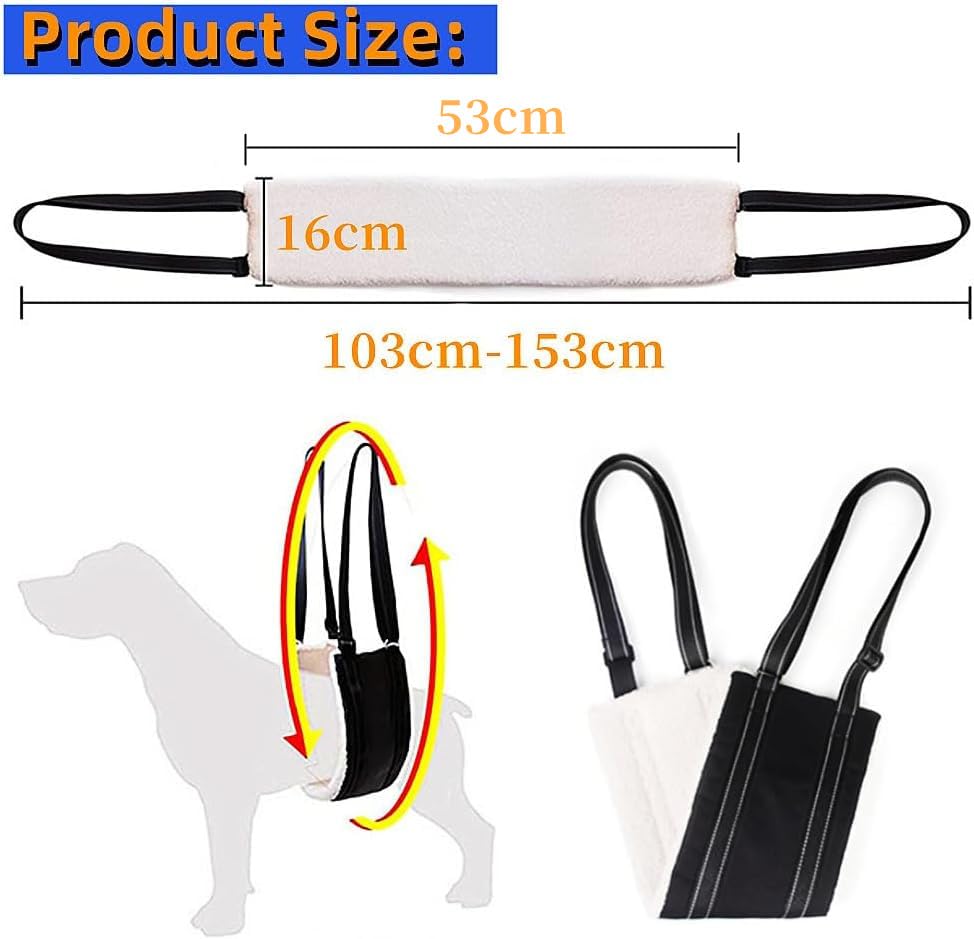 Arnes Perro Patas Traseras, Arnés para Perros Ajustable Esponjoso y Cómodo, el Cuerpo de la Cuerda para Escalar Rocas es Fuerte No es Fácil de Romper, Superficie Impermeable de Tela Oxford 600D