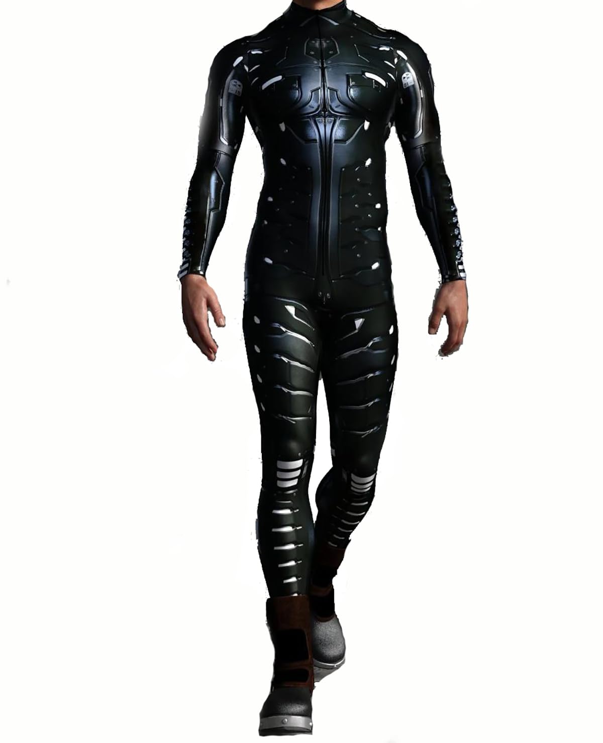 Disfraz de superhéroe para hombre, mono 3D negro para adultos, Zentai Skinny para cosplay y combate