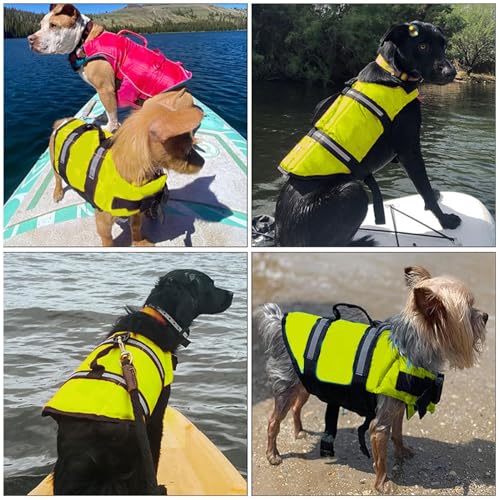 Chaleco Salvavidas para Perros Natación - Chaleco Reflectante para Cachorros con Flotabilidad | Ajustable para Razas Medianas y Grandes Uso En Playa Piscina Kayak Y Deportes Acuáticos