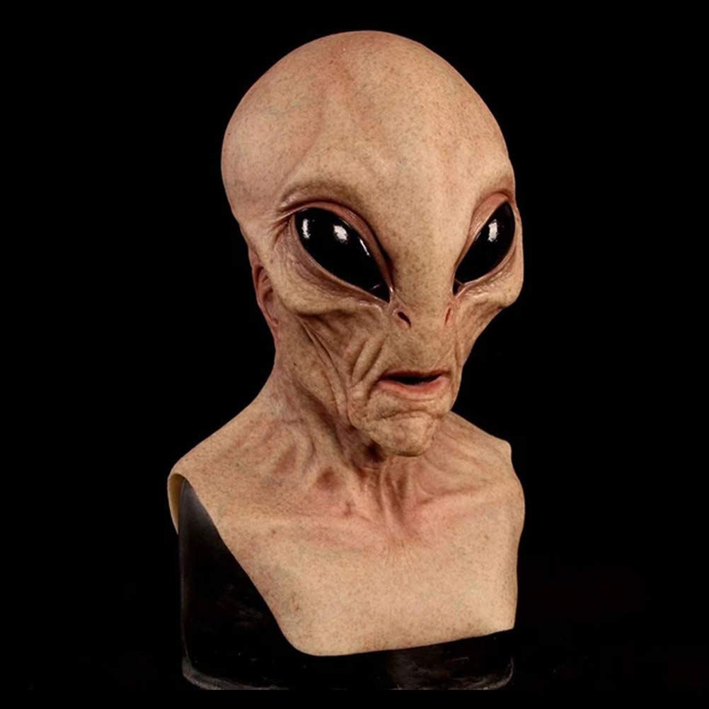 Ghzste Máscara de alienígena 3D para adultos y niños, realista, para Halloween, látex, cubierta de cabeza completa, casco para Halloween, cosplay, divertidos recuerdos de fiesta