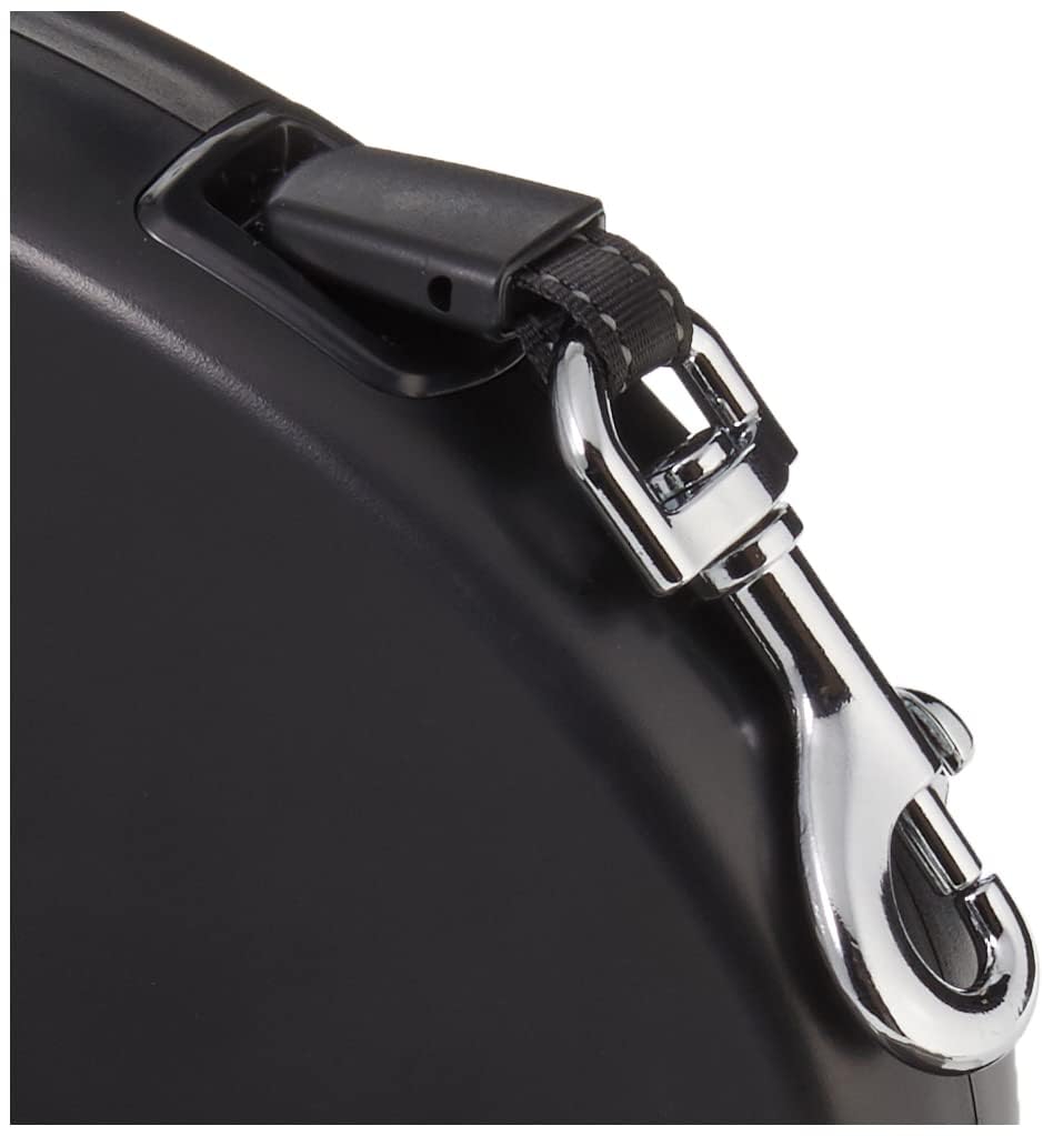 Correa retráctil para perro, longitud extensible de 7,5 m, grande (para perros de hasta 50 kg), color negro