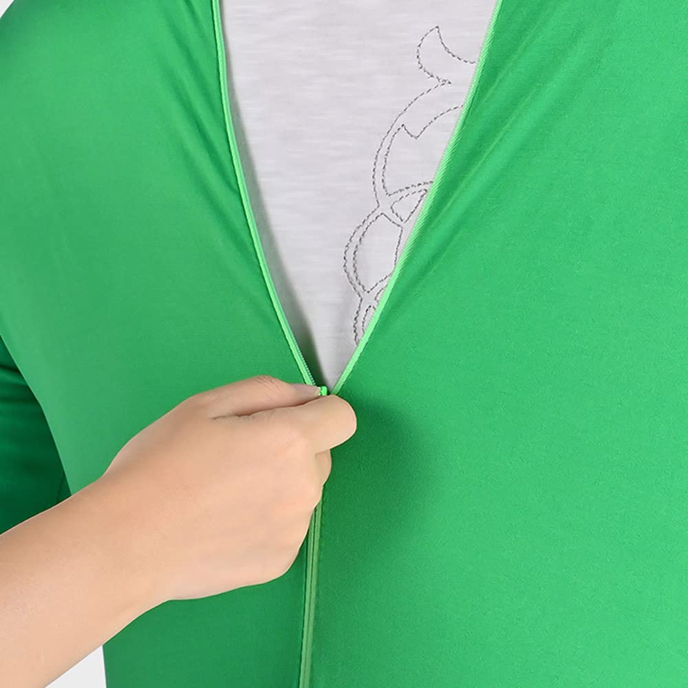 Andoer Traje unisex de cuerpo entero en color verde para fotografías y técnica audiovisual Chroma Key, disfraz elástico para fotos,efectos especiales, cosplay, carnaval, 180 cm de altura.