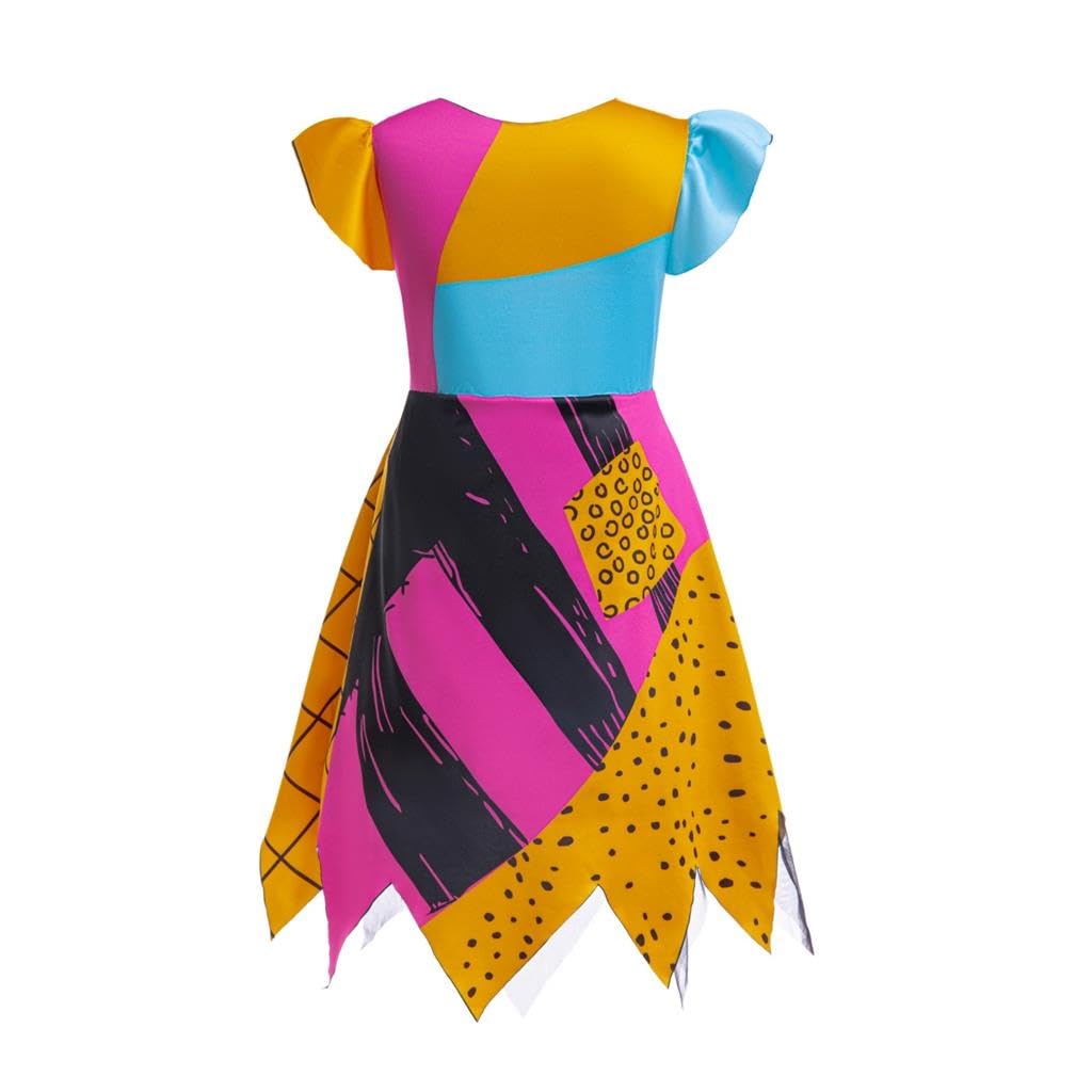 Lito Angels Disfraz Vestido de Sally Halloween Navidad con Accesorios para Niñas Pequeñas Talla 18-24 Meses, Naranja (Número de etiqueta 100)
