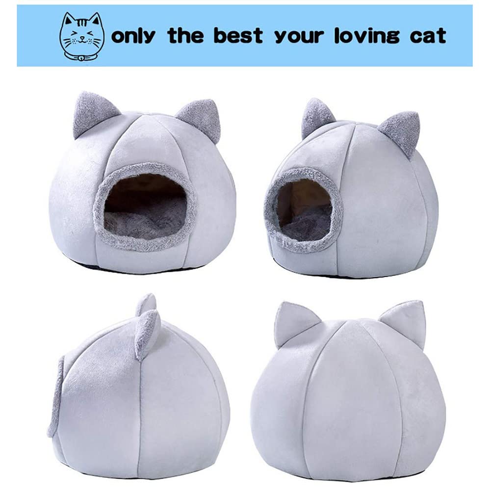 Cama para Gatos para Perros y Gatos con Almohada extraíble y Lavable, casa de Invierno para Mascotas, Cama cálida para Gatos, Nido de Felpa para Cachorros