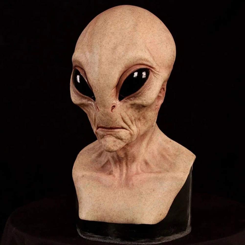 Ghzste Máscara de alienígena 3D para adultos y niños, realista, para Halloween, látex, cubierta de cabeza completa, casco para Halloween, cosplay, divertidos recuerdos de fiesta