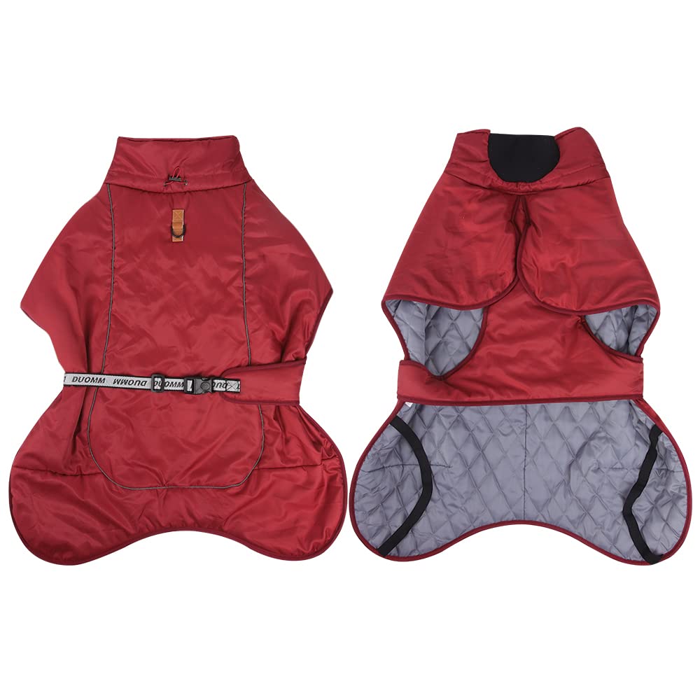 Abrigos para perros Impermeable prueba de viento Cálido Invierno Seguro Roscado Tiras reflectantes Chaqueta medianos grandes con arnés Orificio Cachorro Mascota Clima frío Traje Ropa Chaleco