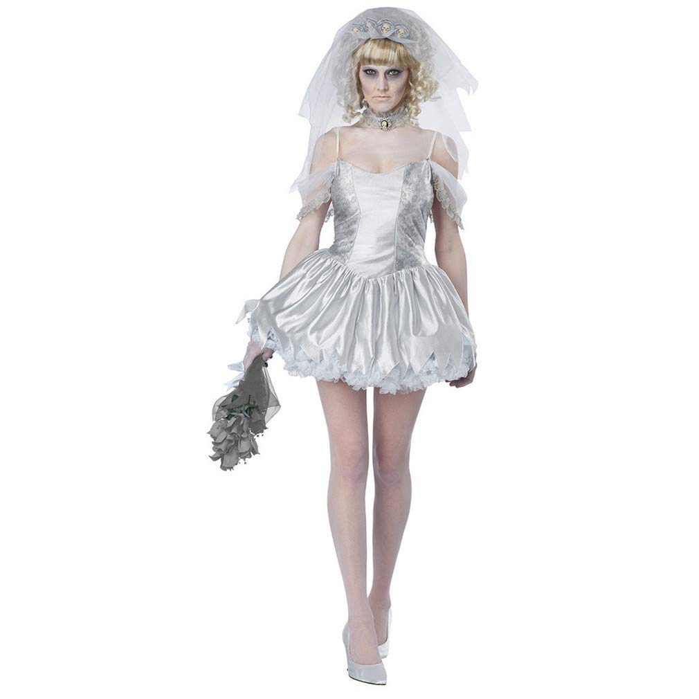 Ulalaza Disfraces de Mujer de Halloween Black Bat Fallen Angel Devil Vampire Witch Dress Accesorios de Cosplay para Adultos