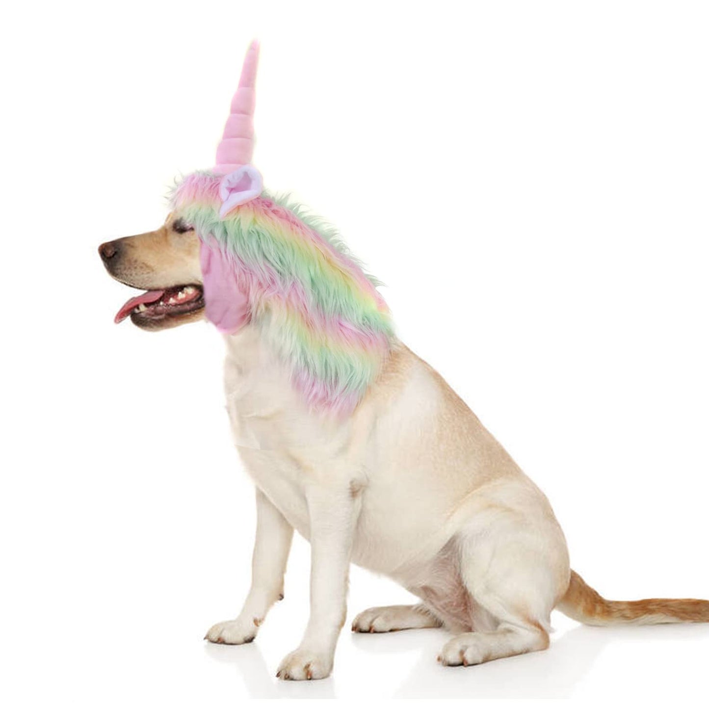Disfraces de Reideer para Mascotas, Linda Peluca Peluda para Halloween, Navidad, Accesorios de Ropa para Mascotas (Unicornio, Talla M)