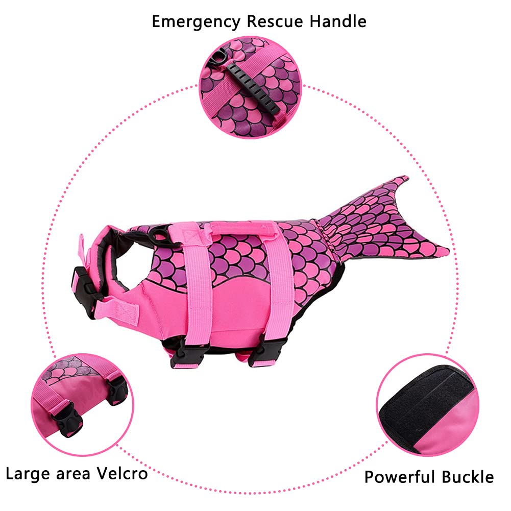 Chaleco Salvavidas para Perros, Chalecos Flotante para Piscina de Cachorros, Ideal para Nadar, Surfear, Navegar y para Que tu Cachorro esté Seguro en el Agua