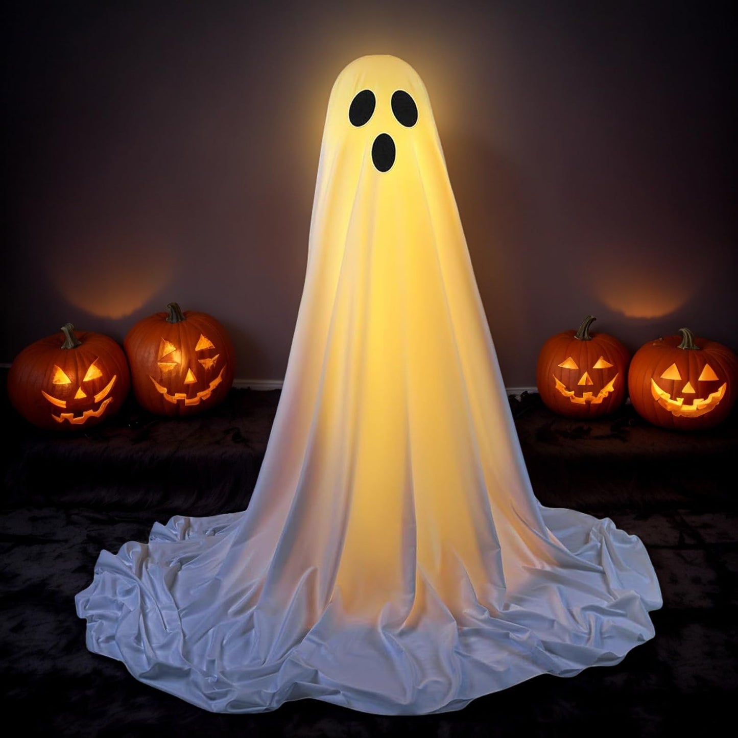 Light Up Ghost Halloween Decorations - 165x30cm Spooky Ghost with Remote Control String Light | Halloween Decorations Outdoor, Home Accents For Festival Holiday Lawn Gardens Porches Escape Room
