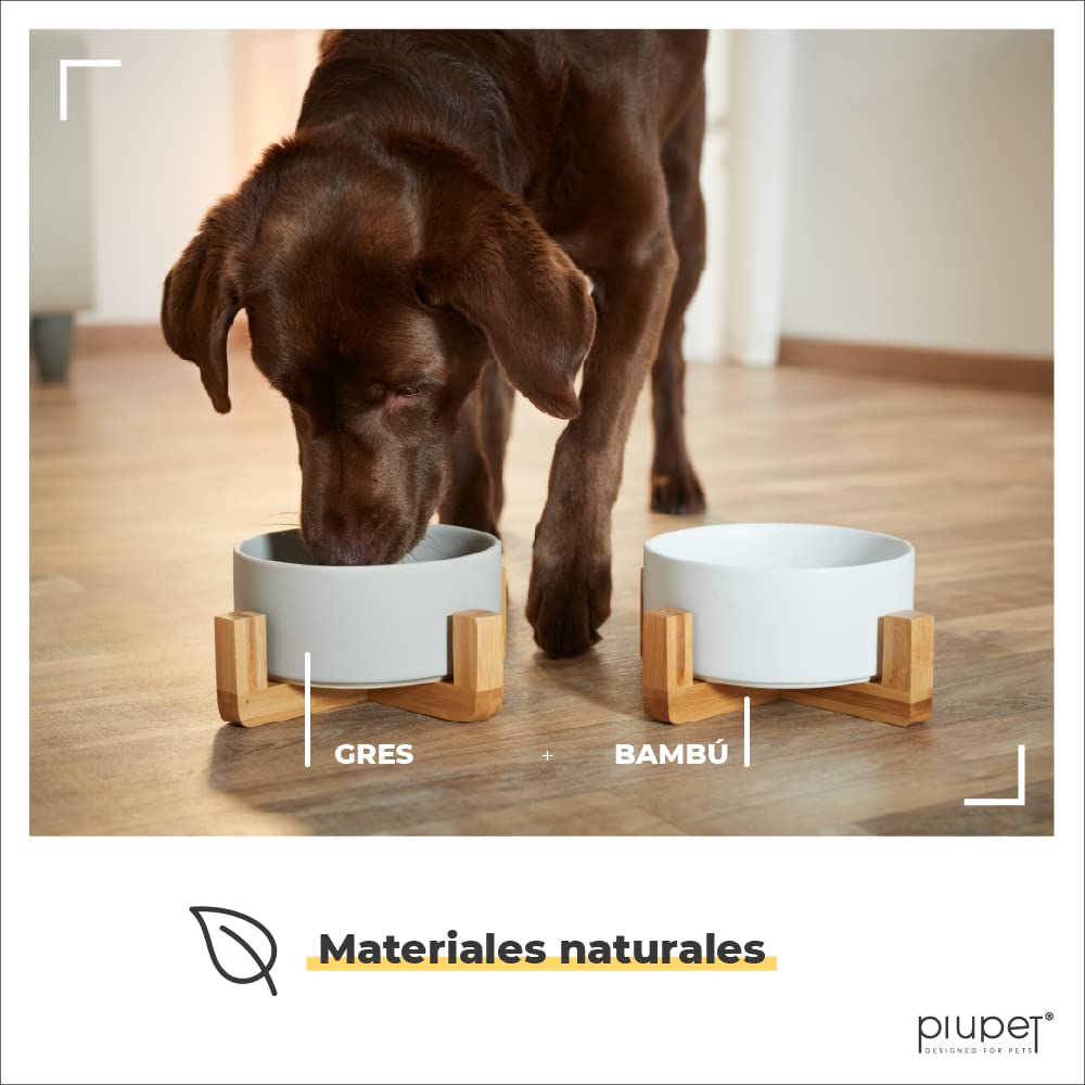 PiuPet® Comedero Perro y Gato I 2x850ml I Apto para lavavajillas I Cerámica I Comedero Gato I Comedero Perro I Comederos para Perros | Cuenco Perro | Comederos Gatos | Cuencos para Perros