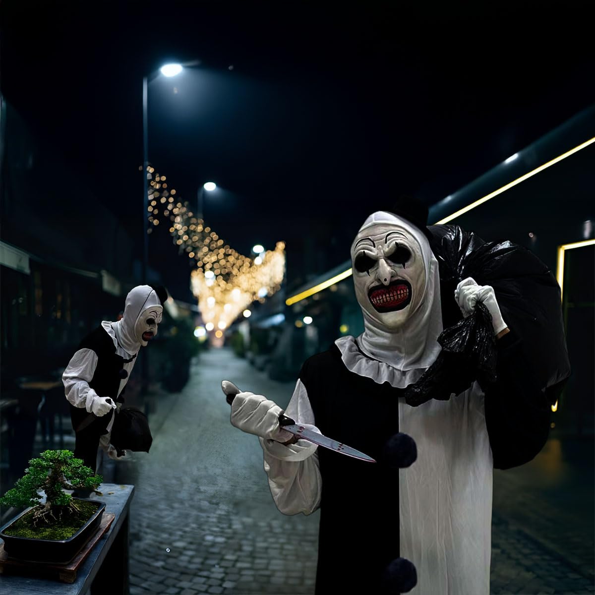 Disfraz Terror Payaso Asesino,Disfraz de Payaso Terrifier,disfraz de payaso asesino con máscara,para Halloween,mascarada, cosplay, (Niños-L)