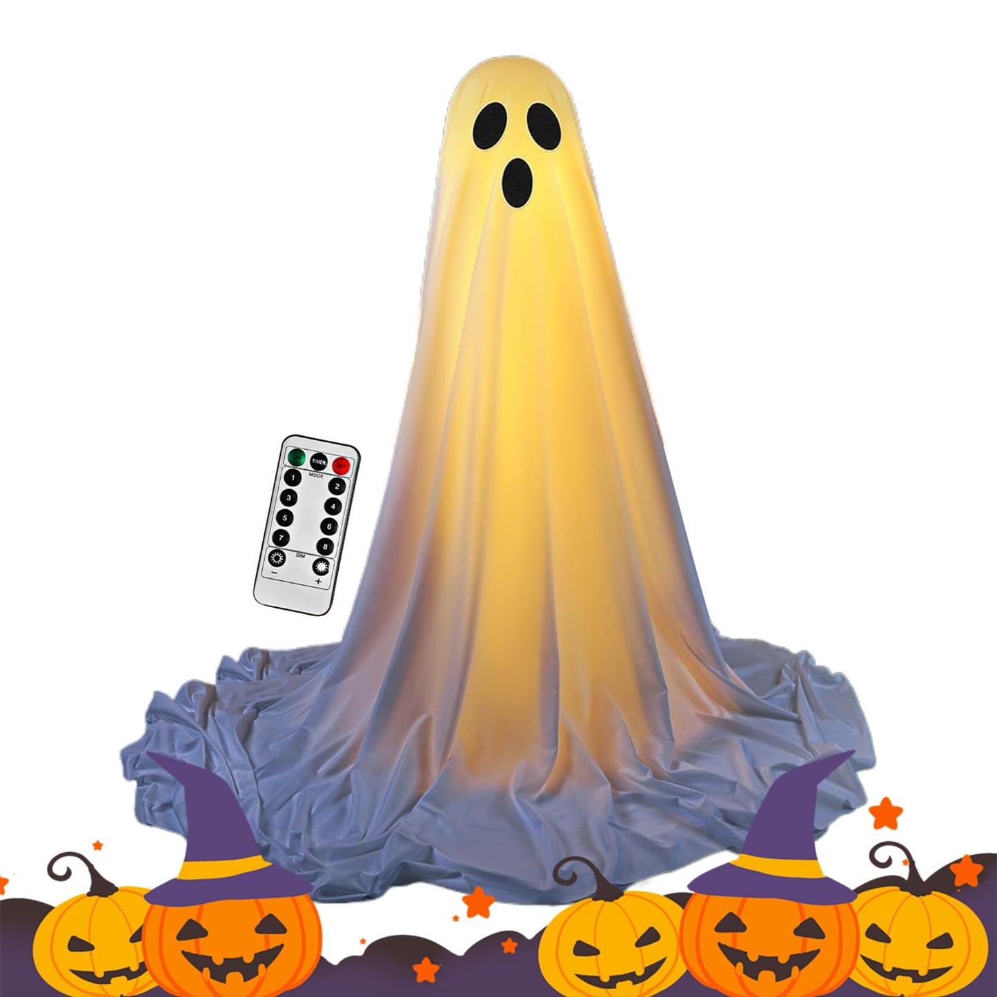 Light Up Ghost Halloween Decorations - 165x30cm Spooky Ghost with Remote Control String Light | Halloween Decorations Outdoor, Home Accents For Festival Holiday Lawn Gardens Porches Escape Room