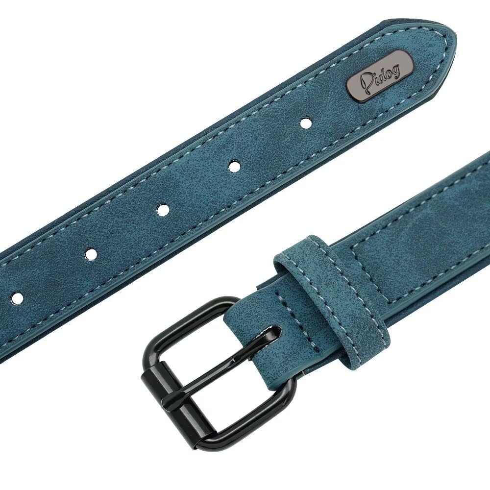 Collar de Piel Suave Acolchada Personalizable para Perro, Chapa de Nombre, Anilla en D, Collar Grabado para Perro, tamaños pequeño, Mediano y Grande