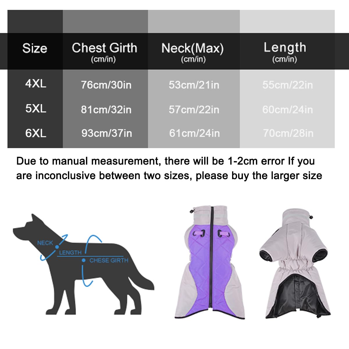 Chaquetas Invierno para Perro, Abrigos para Perros Fríos para Perros Grandes, Ropa Impermeable para Mascotas, Chaquetas Deportivas para Perros Calientes, con Reflectante de Seguridad y Arnés D-Snap