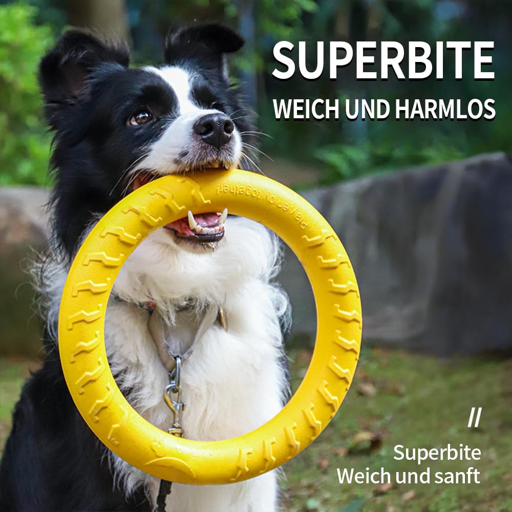 Frisbee para perros, anillo de tracción interactivo para perros, juguete suave y ligero, puede nadar en el agua, juguete para morder y masticar para mascotas (frisbee)