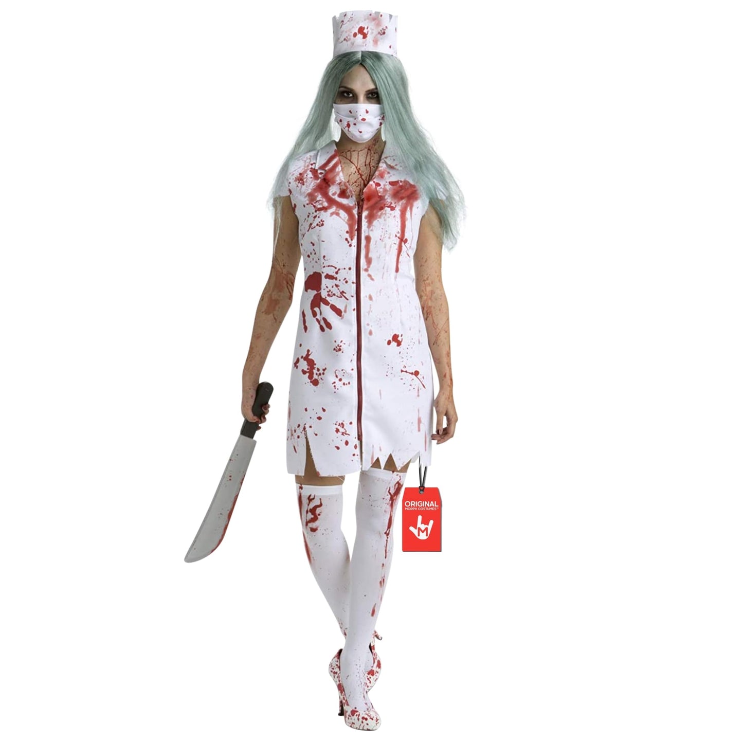 Disfraz Enfermera Sangrienta, Traje de Enfermera Zombie para Halloween, Disfraces de Miedo para Halloween, XL
