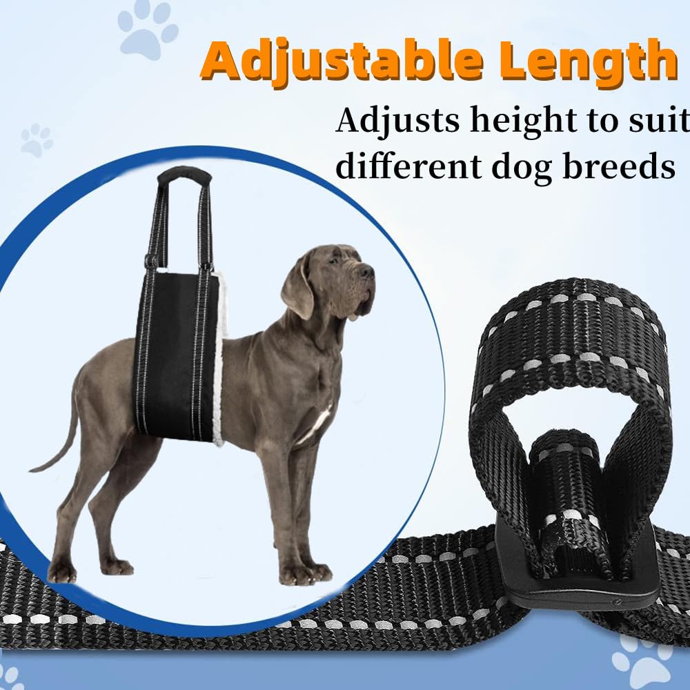 Arnes Perro Patas Traseras, Arnés para Perros Ajustable Esponjoso y Cómodo, el Cuerpo de la Cuerda para Escalar Rocas es Fuerte No es Fácil de Romper, Superficie Impermeable de Tela Oxford 600D