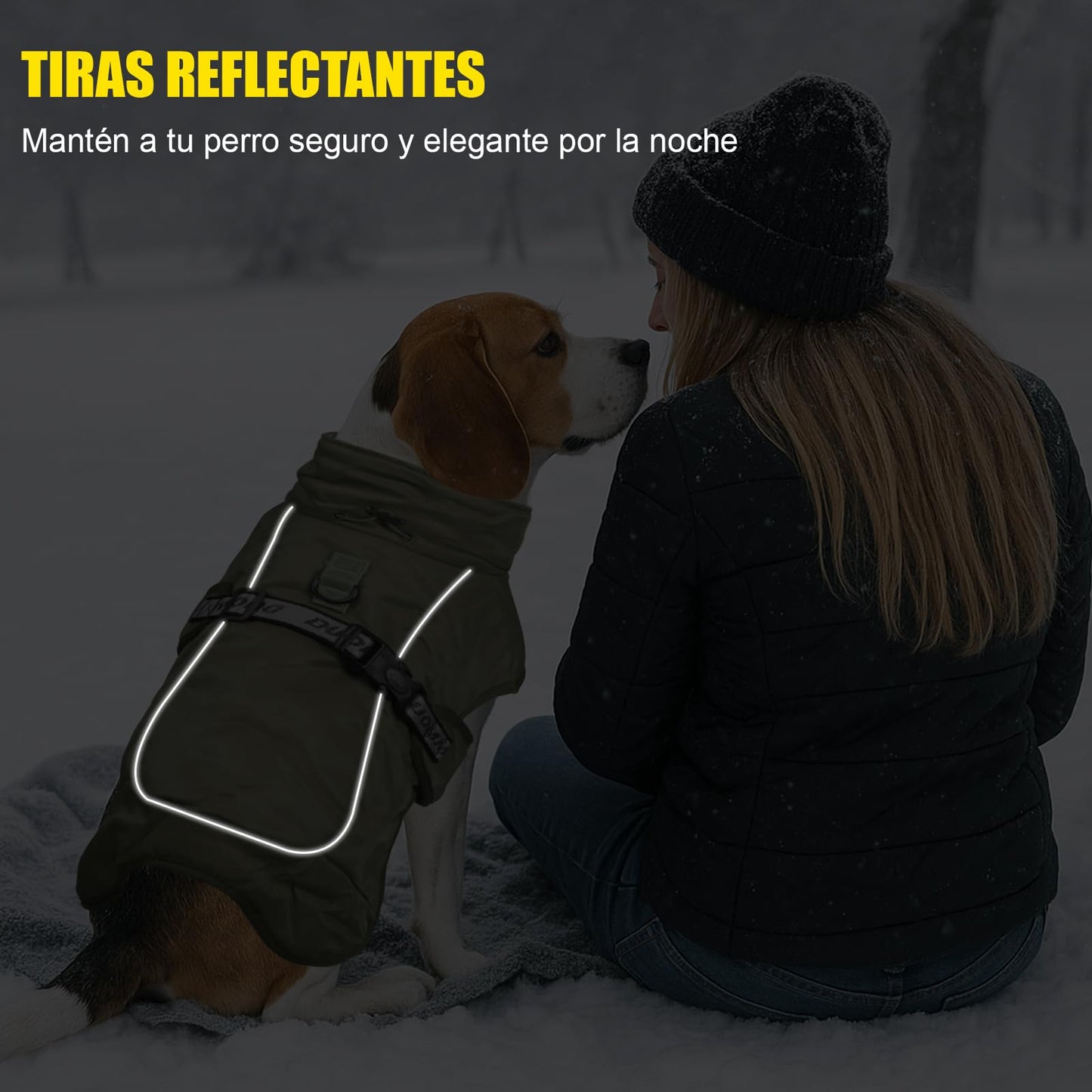 Abrigo de Invierno para Perros Chaqueta a Prueba de Viento Cálido para Perros Medianos Grandes Chaleco Reflectante Ajustable Perro Ropa al Aire Libre para Mascotas