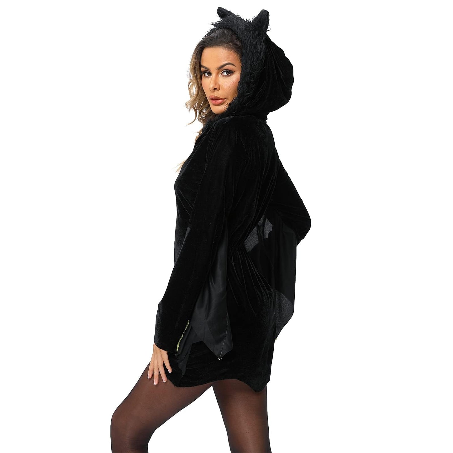 Disfraz de Halloween para Mujer - Alas de Murciélago Negro, Vampiro, Fiesta de Halloween, Cosplay para Mujeres Adultas, Talla M