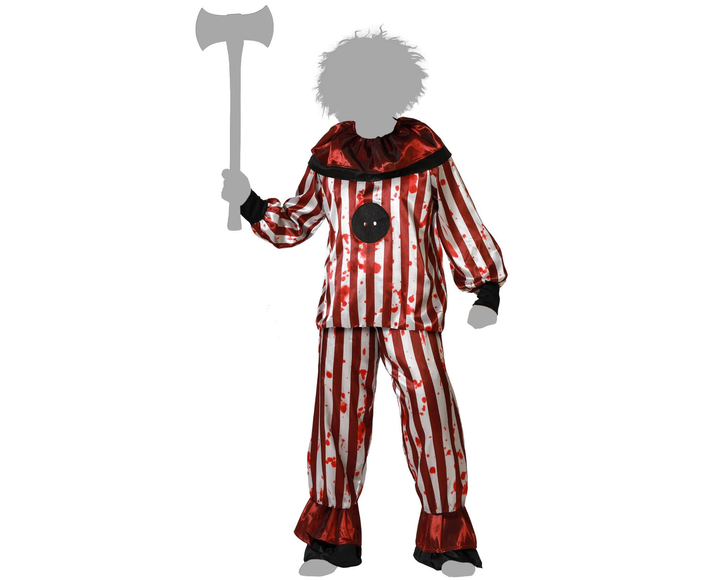 Disfraz payaso halloween rojo camiseta con pantalón hombre adulto XS