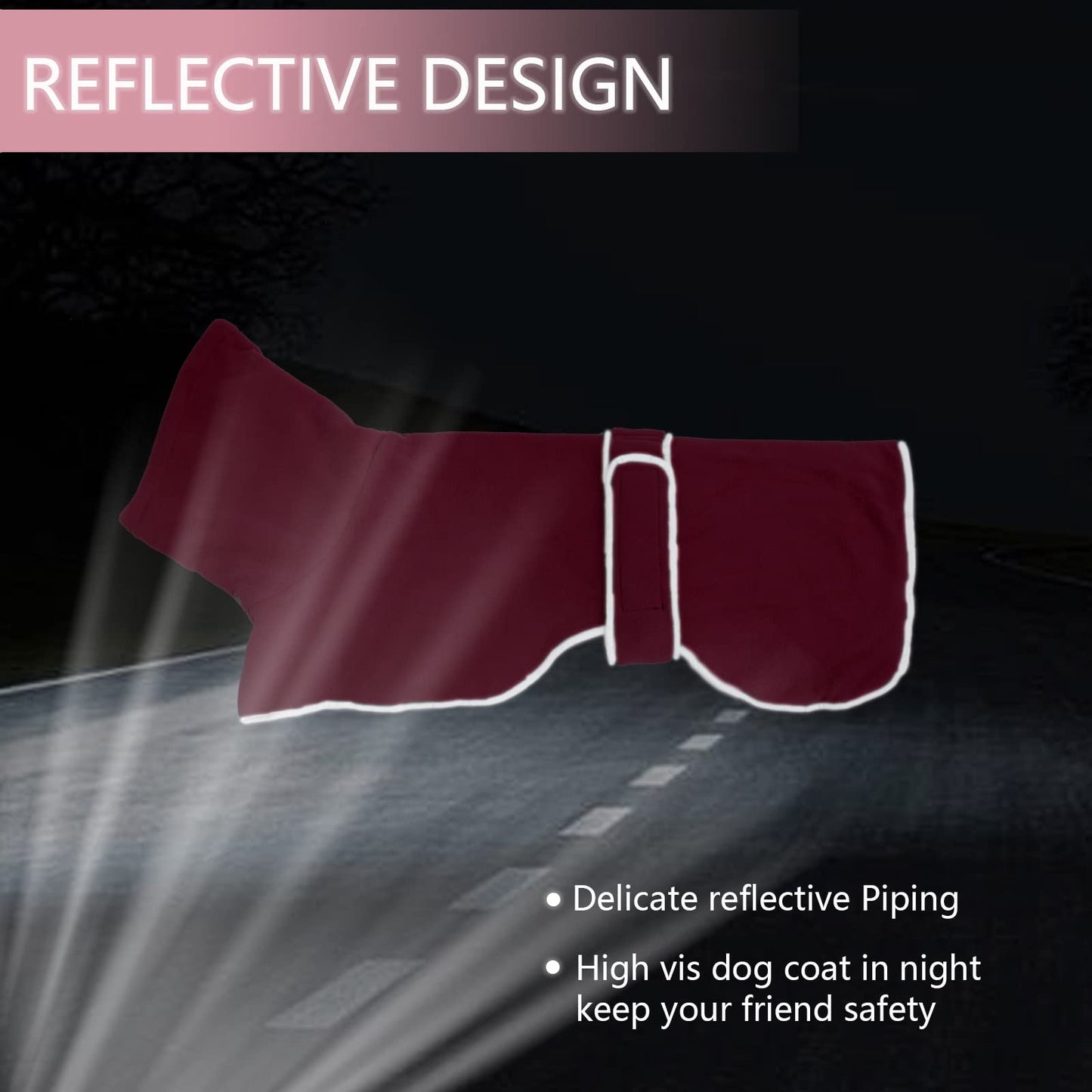 Geyecete - Abrigo con Forro Polar para Perro, con Bandas Ajustables, para Invierno Clima frío,Jersey con Agujero del arnés, para medianos y Grandes Perros Galgo-Rosa-XS