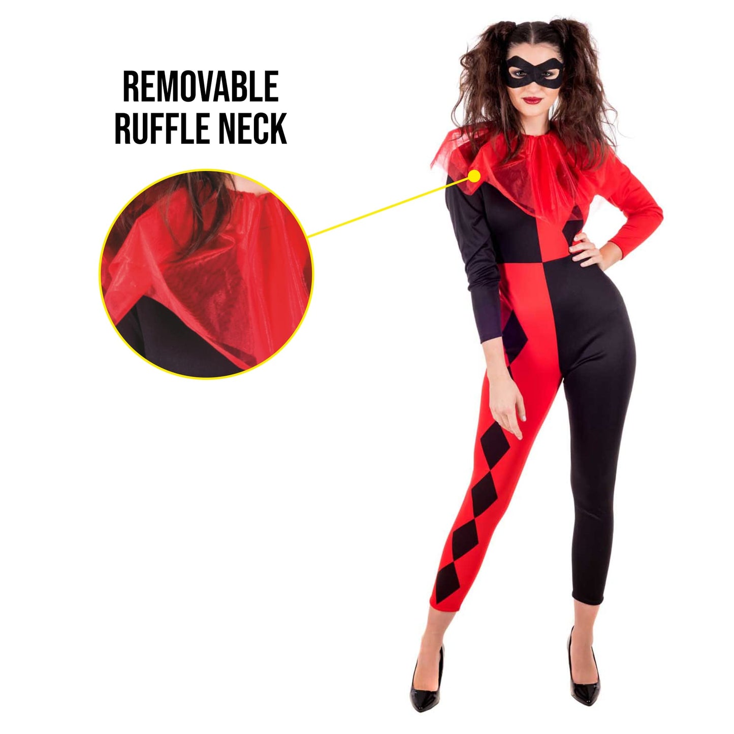 Disfraz Arlequin Mujer, Disfraces Circo, Disfraz Mujer Carnaval y Halloween - M