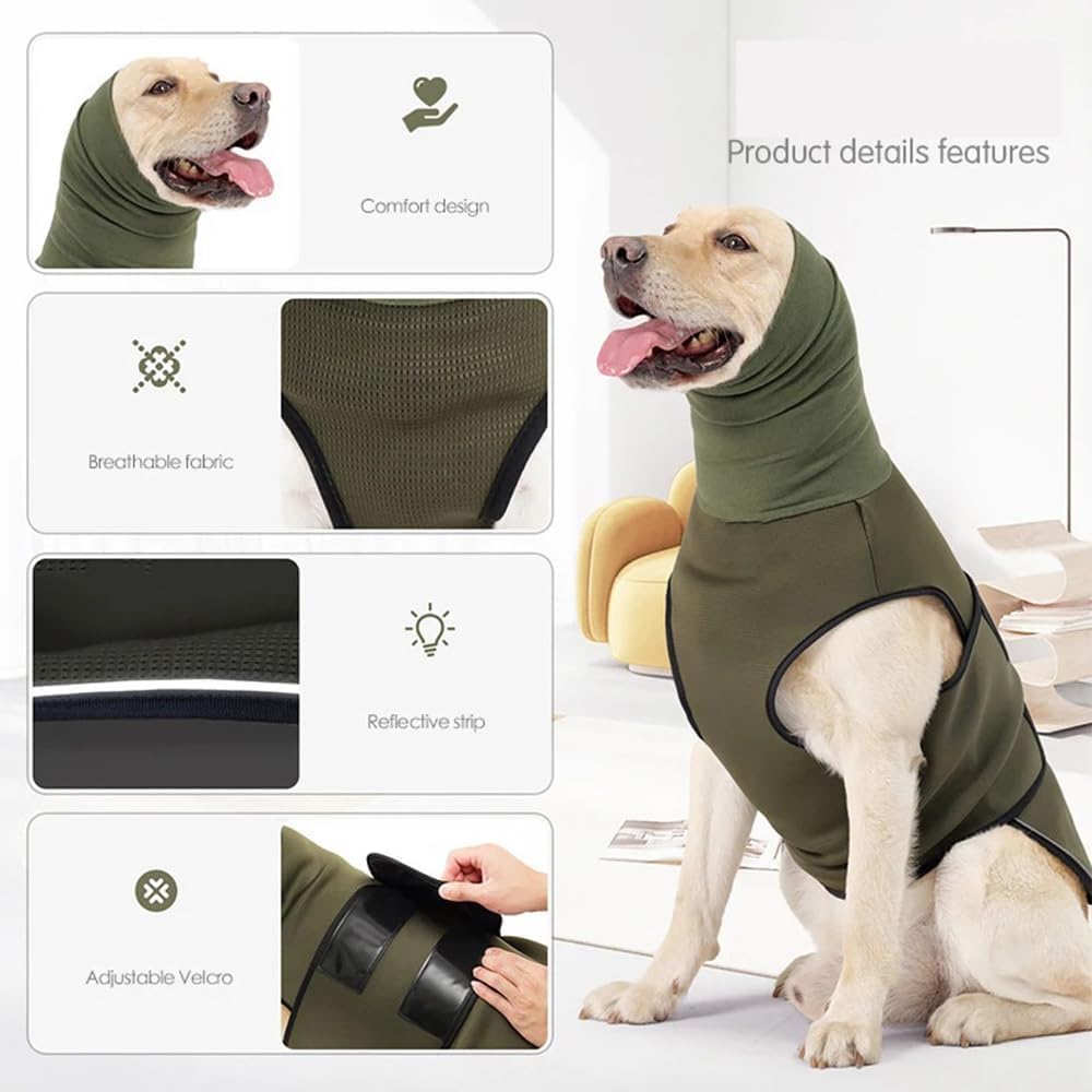 Abrigo para Perros Impermeable con Forro De Lana Chaqueta Reflectante De Invierno para Mascotas Ropa De Abrigo Cálida Y Cómoda para Perros Pequeños Y Medianos Verde Militar Talla M(M)