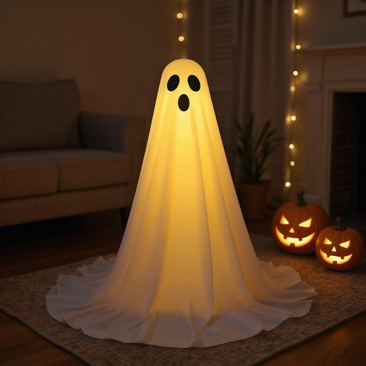 Light Up Ghost Halloween Decorations - 165x30cm Spooky Ghost with Remote Control String Light | Halloween Decorations Outdoor, Home Accents For Festival Holiday Lawn Gardens Porches Escape Room