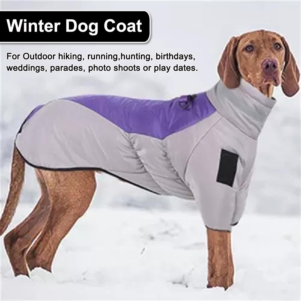 Chaquetas Invierno para Perro, Abrigos para Perros Fríos para Perros Grandes, Ropa Impermeable para Mascotas, Chaquetas Deportivas para Perros Calientes, con Reflectante de Seguridad y Arnés D-Snap