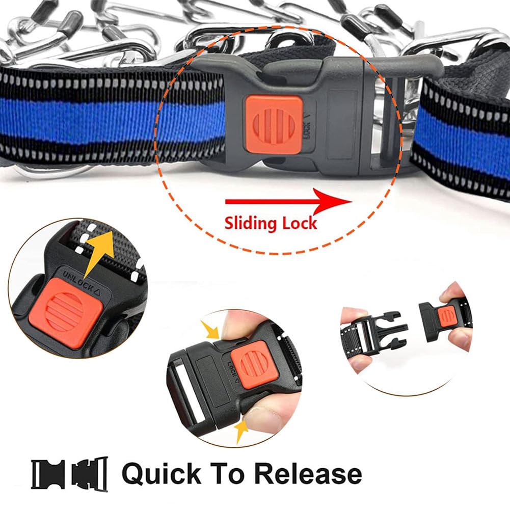 Collar Perro Reflectante Ajustable Collar Perros de Acolchado Neopreno Nylon para Caminar Correr Entrenamiento para Perros Pequeños Medianos Grandes