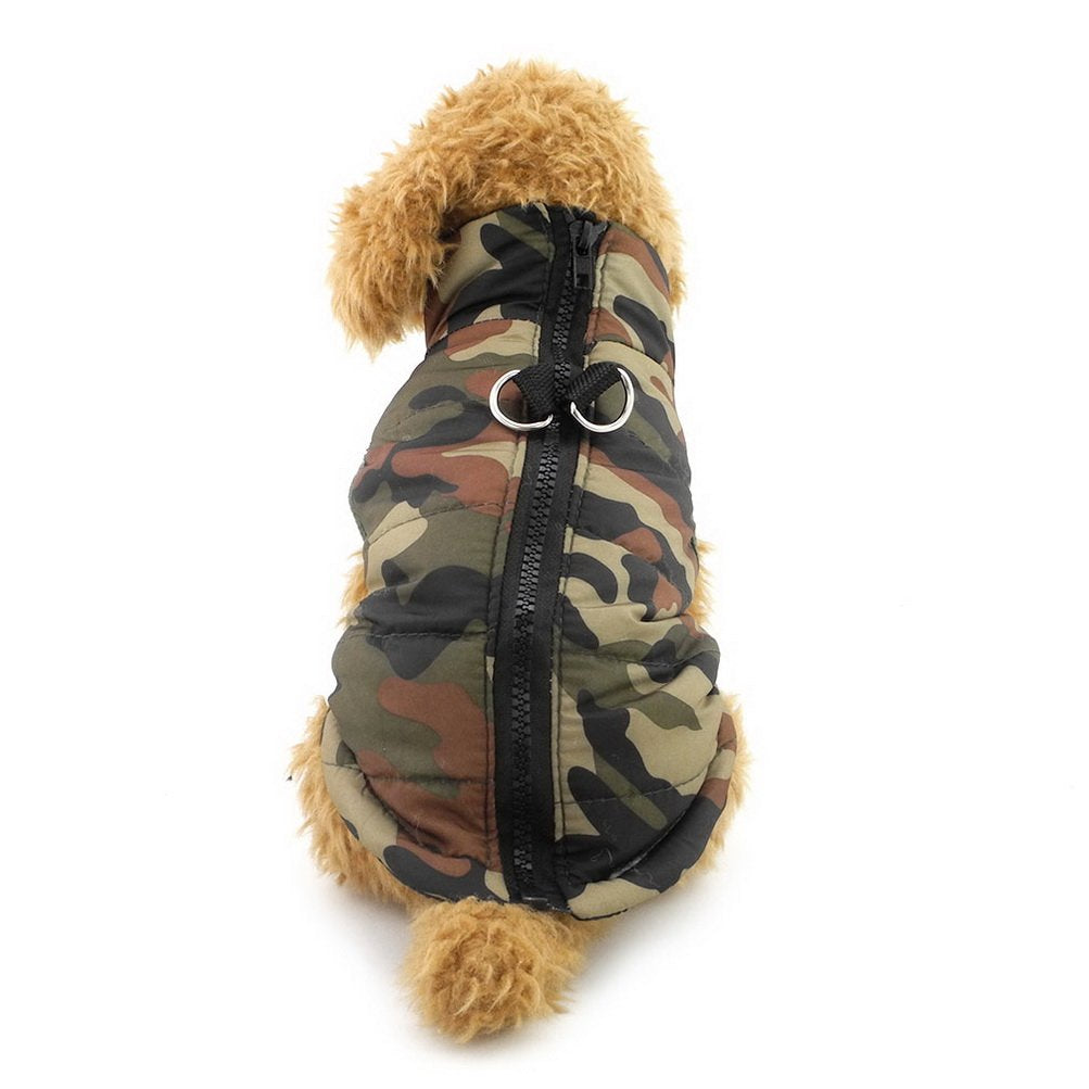 Arnés Abrigos y Chaqueta para Perros Pequeño Impermeable Invierno Acolchado Cachorro Ropa Chaleco para niño y niña Mascotas Perros Gato Verde S