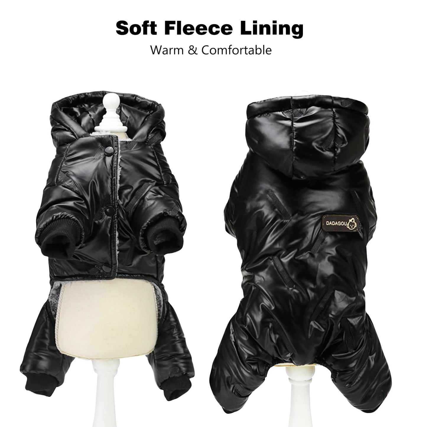 Abrigo Impermeable para Perros Chaqueta cálida de Invierno,Chaqueta para Perros con Forro Polar,Windproof Ropa para Mascotas,Abrigo con Capucha para Perros Pequeñas, Medianas y Grandes